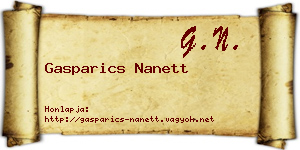 Gasparics Nanett névjegykártya